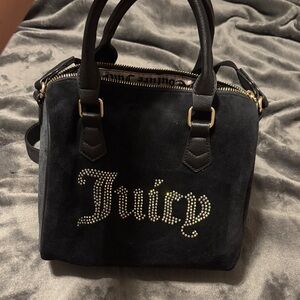 Juicy Couture Black Velvet Speedy with Crossbody Strap